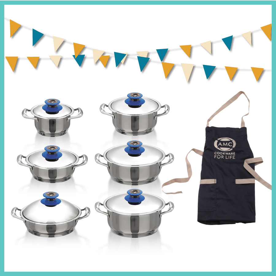 50th Birthday Promotion VIII, a stainless steel set with apron
